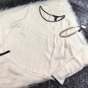White and black forever 21 top